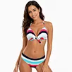 OEM Custom Color Block Striped Knot Bikini Set Manufacturer